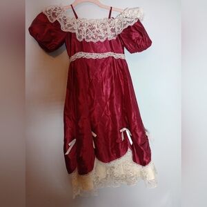 Elegant Red Dress with Lace Details